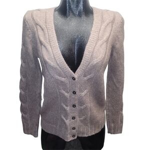 Old Navy Tan Cable Knit Cardigan Sweater Size M